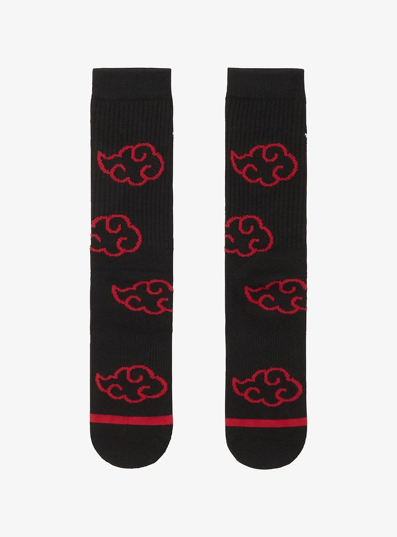 Naruto: Shippuden Akatsuki Cloud Allover Print Crew Socks — BoxLunch Exclusive