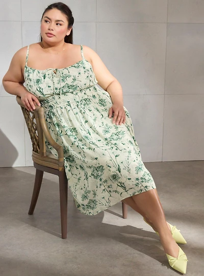 Disney Peter Pan Tinker Bell Floral Allover Print Plus Tank Dress - BoxLunch Exclusive