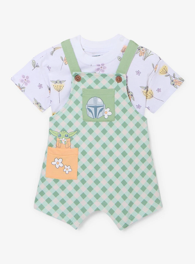 Star Wars The Mandalorian Grogu Spring Infant T-Shirt & Overall Set — BoxLunch Exclusive