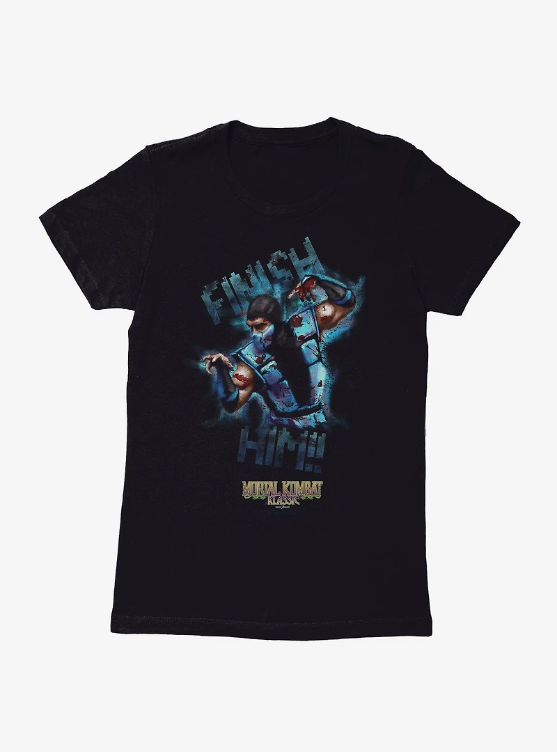 Mortal Kombat Klassic Sub-Zero Finish Him Womens T-Shirt