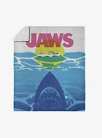 Jaws CMYK Poster Silk Touch Sherpa Throw Blanket
