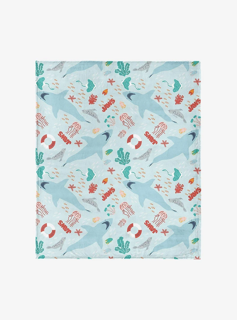 Jaws Coastal Sharks 60x80" Silk Touch Throw Blanket