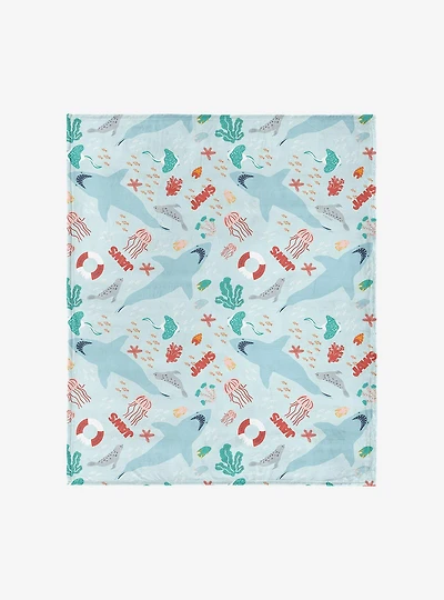 Jaws Coastal Sharks 60x80" Silk Touch Throw Blanket