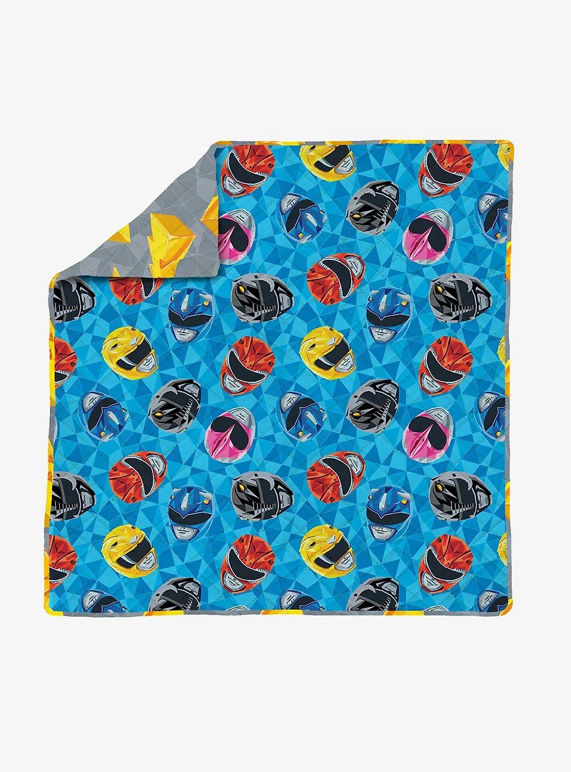 Mighty Morphin Power Rangers Geo Power Full/Queen Quilted Blanket