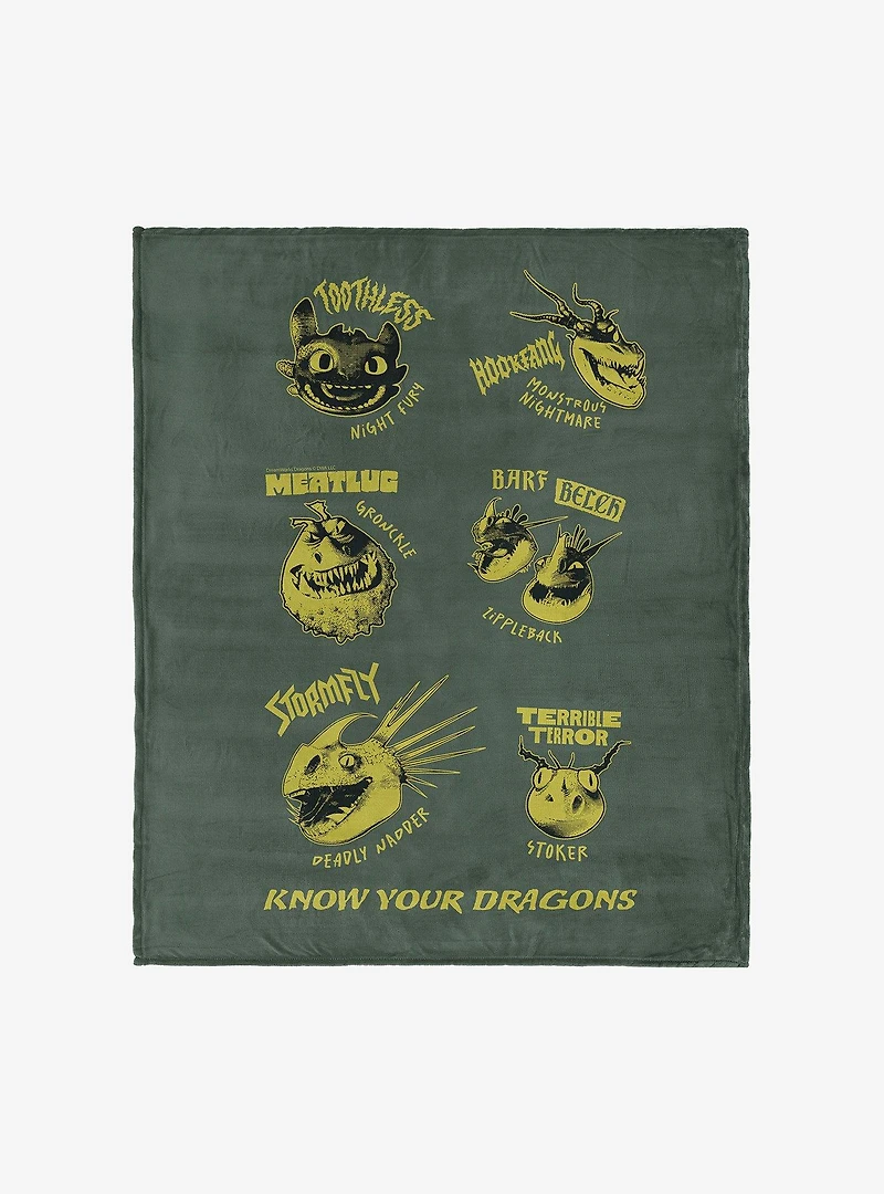 How to Train Your Dragon Know Your Dragons 50x60" Silk Touch Throw Blanket