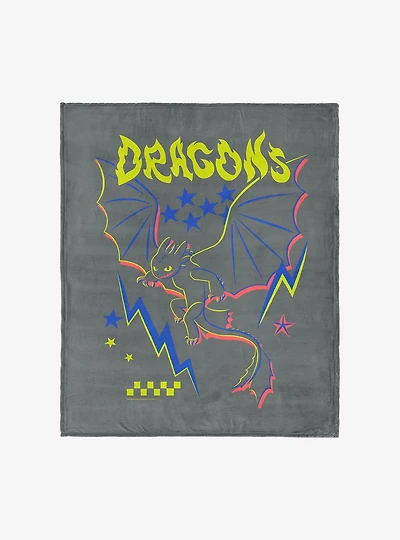 How to Train Your Dragon Neon Dragon 50x60" Silk Touch Throw Blanket