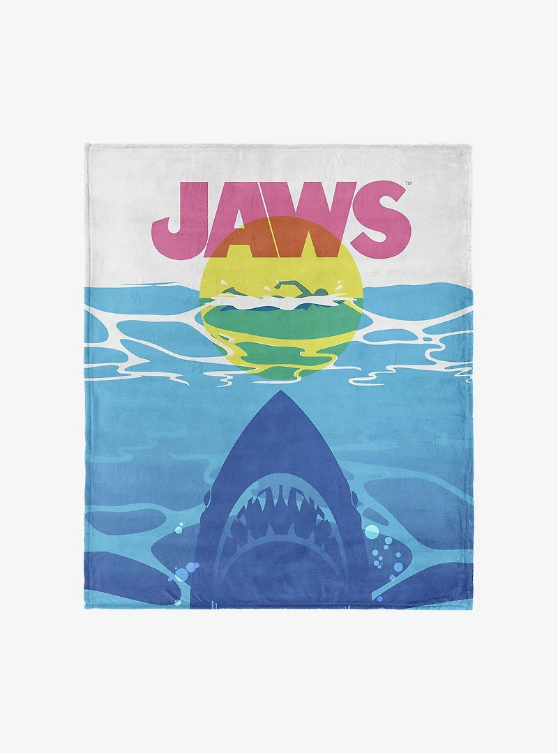 Jaws CMYK Poster 50x60" Silk Touch Throw Blanket