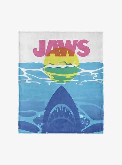Jaws CMYK Poster 50x60" Silk Touch Throw Blanket