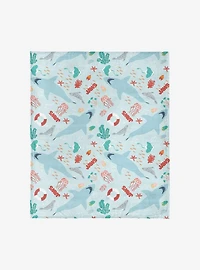 Jaws Coastal Sharks 50x60" Silk Touch Throw Blanket