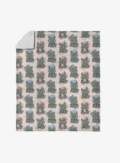 How to Train Your Dragon Many Emotions Silk Touch Sherpa Throw Blanket