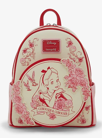 Loungefly Disney Alice in Wonderland Tonal Alice Floral Mini Backpack - BoxLunch Exclusive