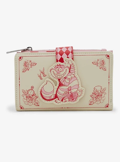 Loungefly Disney Alice in Wonderland Tonal Cheshire Cat Floral Wallet - BoxLunch Exclusive