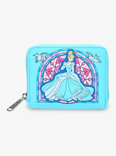 Loungefly Disney Cinderella Stained Glass Portrait Small Zip Wallet - BoxLunch Exclusive