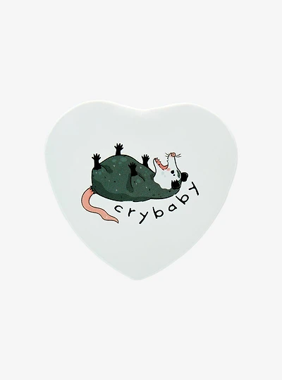 Crybaby Possum Heart Button Pin