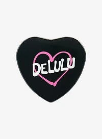 Delulu Heart Button Pin