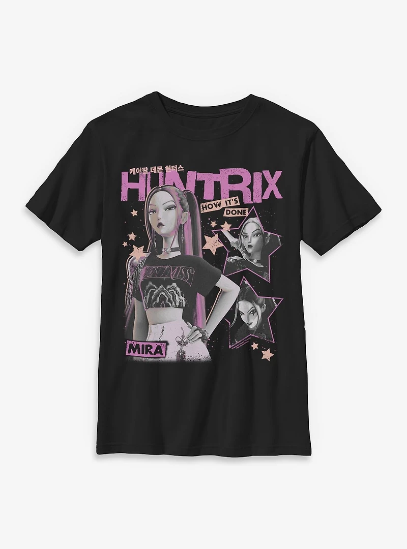 KPop Demon Hunters Huntrix Mira Stars Collage Youth T-Shirt