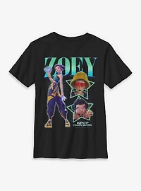 KPop Demon Hunters Zoey Star Collage Youth T-Shirt