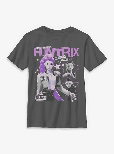 KPop Demon Hunters Huntrix Rumi Stars Collage Youth T-Shirt