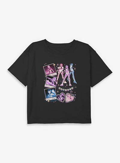 KPop Demon Hunters Huntrix Instant Picture Collage Youth Girls Boxy Crop T-Shirt