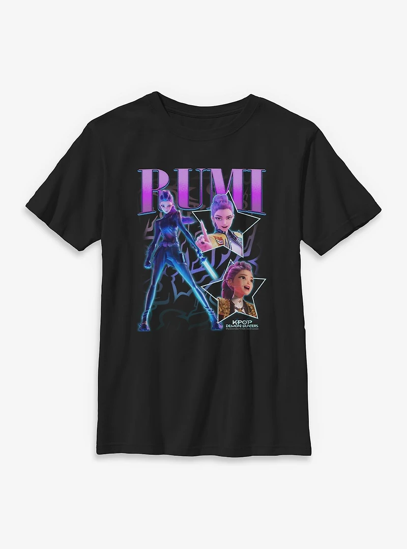 KPop Demon Hunters Rumi Star Collage Youth T-Shirt