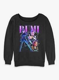 KPop Demon Hunters Rumi Star Collage Womens Slouchy Sweatshirt