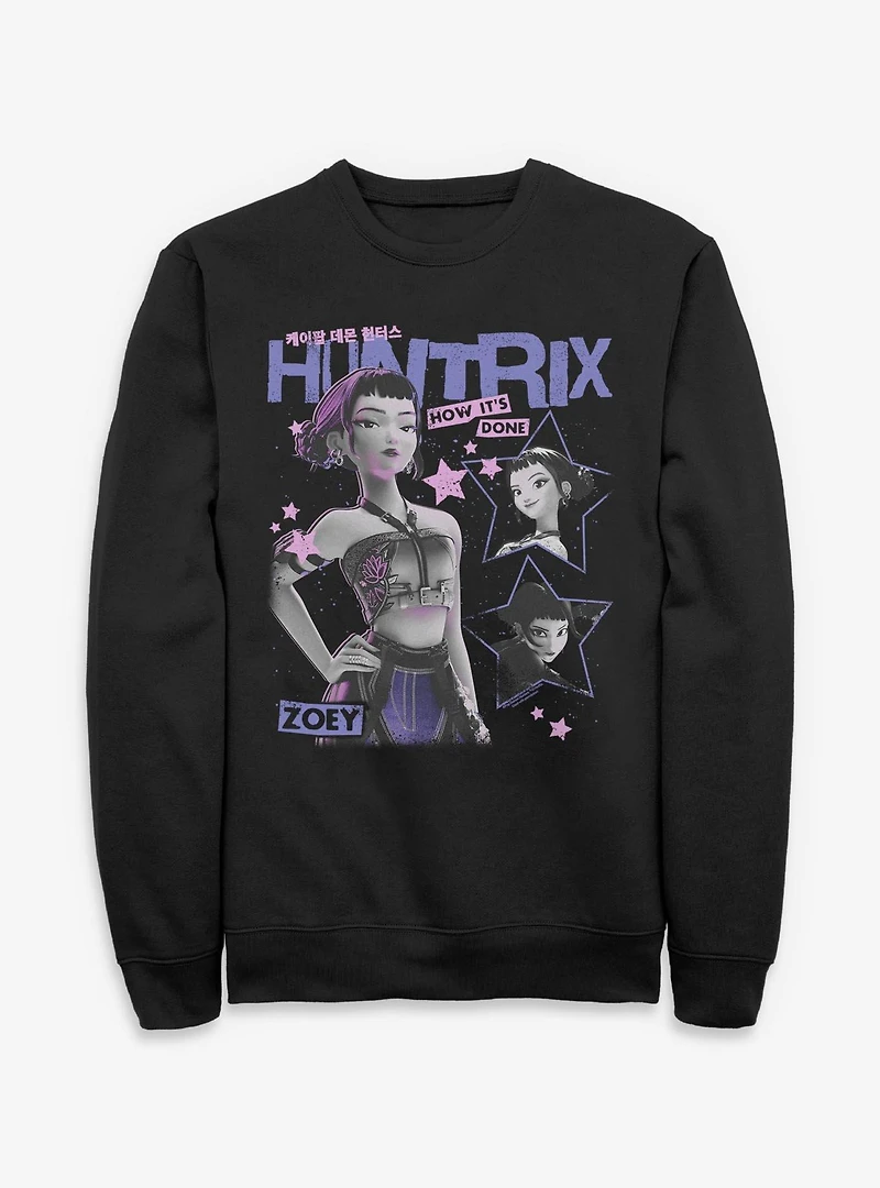 KPop Demon Hunters Huntrix Zoey Stars Collage Sweatshirt
