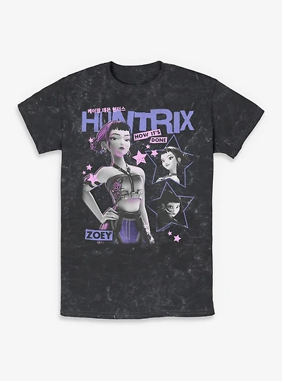 KPop Demon Hunters Huntrix Zoey Stars Collage Mineral Wash T-Shirt