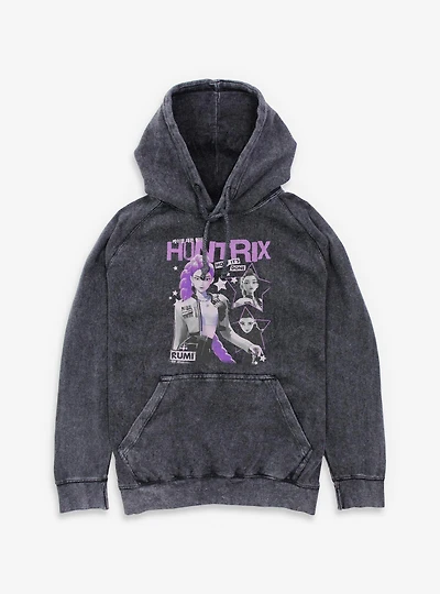 KPop Demon Hunters Huntrix Rumi Stars Collage Mineral Wash Hoodie
