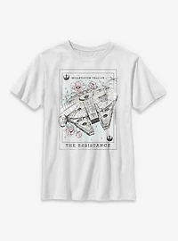 Star Wars Millennium Falcon The Resistance Tarot Youth T-Shirt
