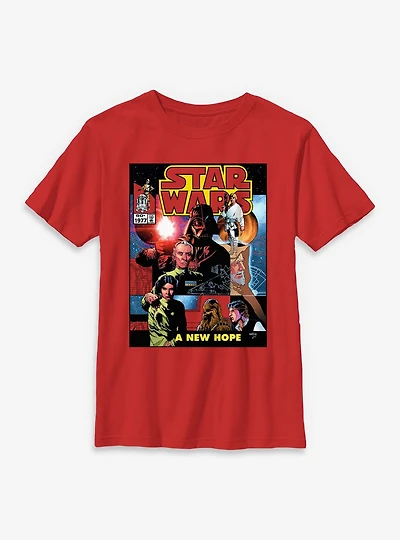Star Wars A New Hope Comic Style Cover Youth T-Shirt