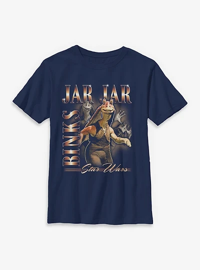 Star Wars Jar Binks Collage Youth T-Shirt