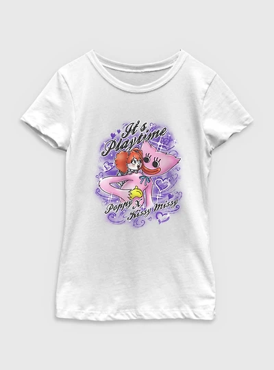 Poppy Playtime & Kissy Missy Airbrush Youth Girls T-Shirt