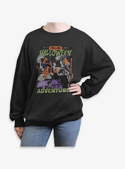 Marvel Spider-Man Chilling Halloween Adventures Comic Style Cover Womens Oversized Sweatshirt