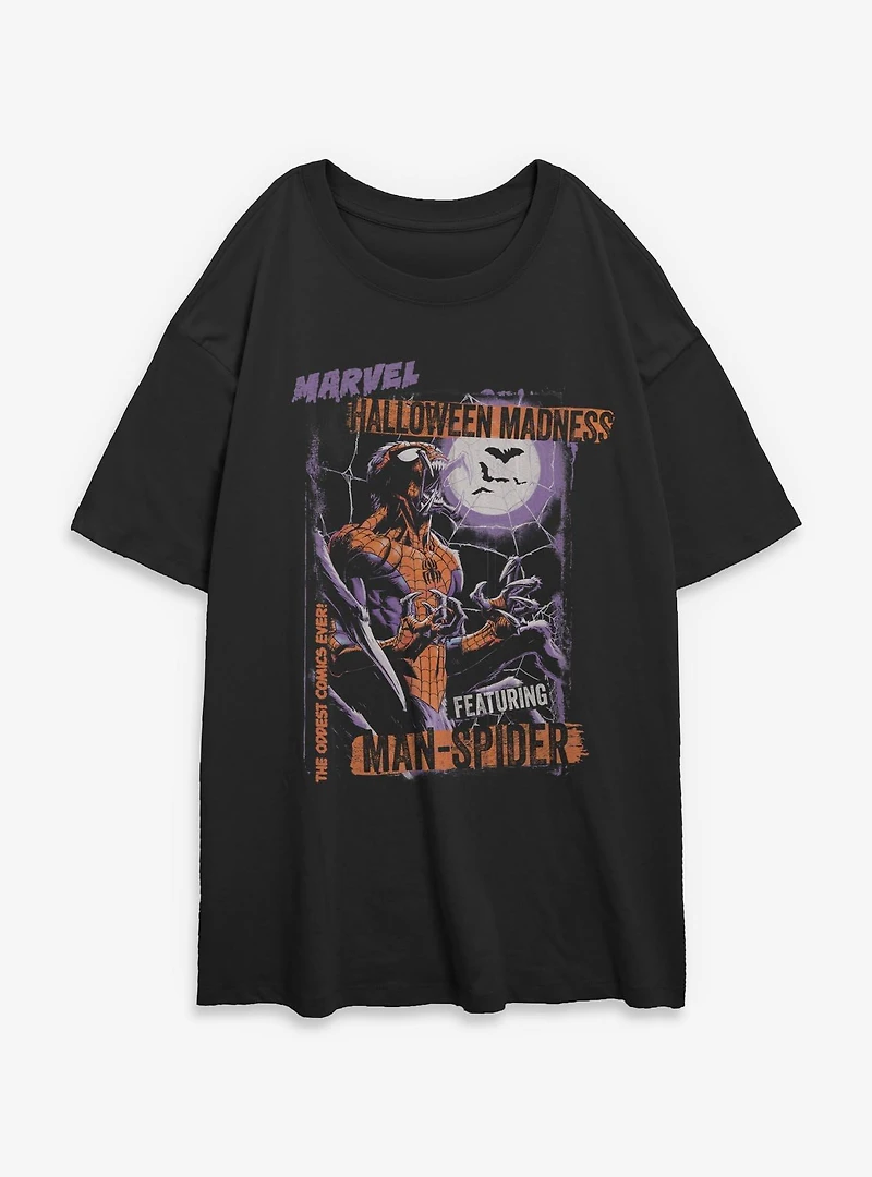 Marvel Spider-Man Halloween Madness Comic Style Cover Womens Oversized T-Shirt