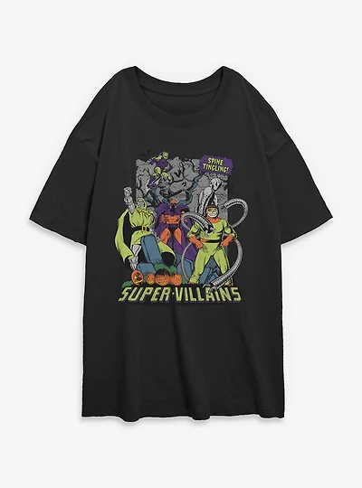 Marvel Super Villains Halloween Womens Oversized T-Shirt