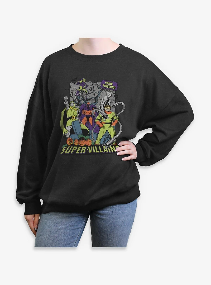 Marvel Super Villains Halloween Womens Oversized Sweatshirt