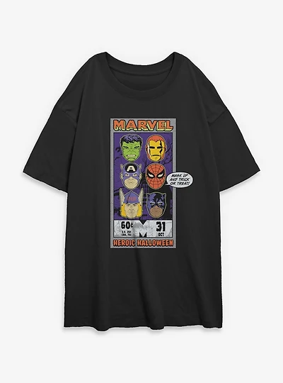 Marvel Heroic Halloween Womens Oversized T-Shirt