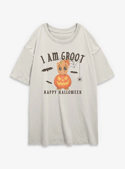 Marvel Guardians of the Galaxy I Am Groot Happy Halloween Womens Oversized T-Shirt