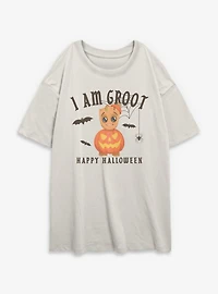 Marvel Guardians of the Galaxy I Am Groot Happy Halloween Womens Oversized T-Shirt