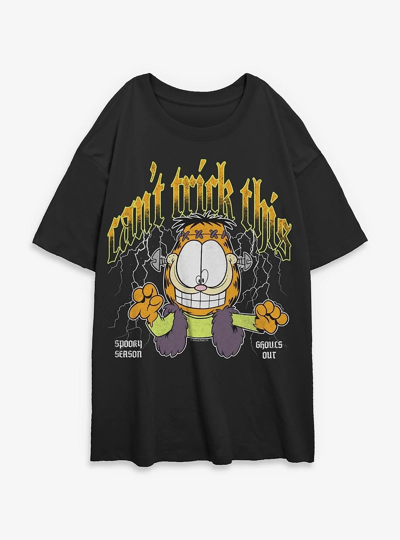 Garfield Can't Trick This Spooky Season Womens Oversized T-Shirt