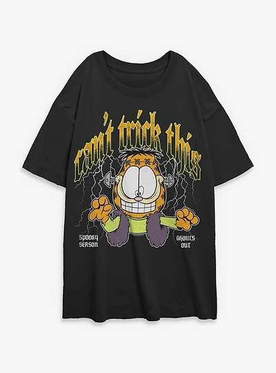 Garfield Can't Trick This Spooky Season Womens Oversized T-Shirt