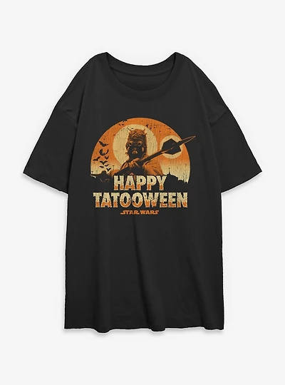Star Wars Happy Tatooween Womens Oversized T-Shirt