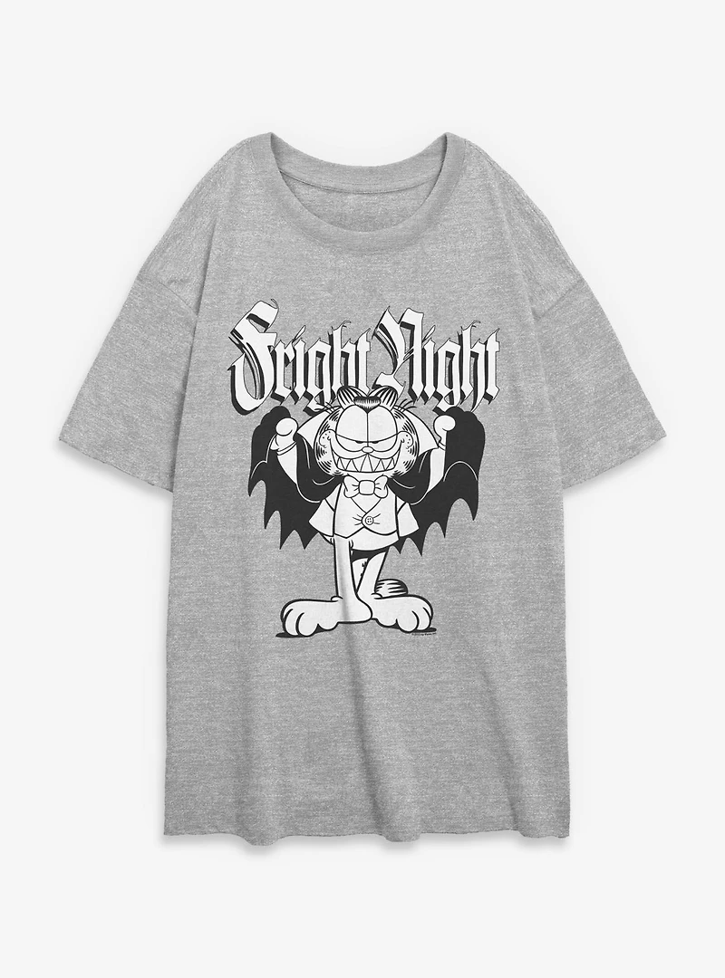 Garfield Fright Night Vampire Womens Oversized T-Shirt
