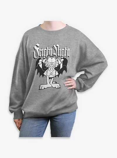 Garfield Fright Night Vampire  Womens Oversized Sweatshirt