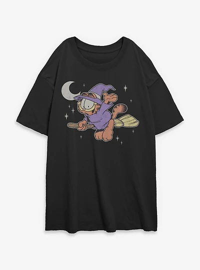Garfield Spooky Witch Womens Oversized T-Shirt