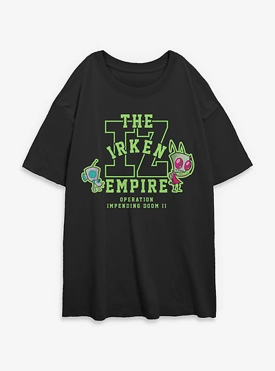 Invader ZIM The Irken Empire Collegiate Style Womens Oversized T-Shirt