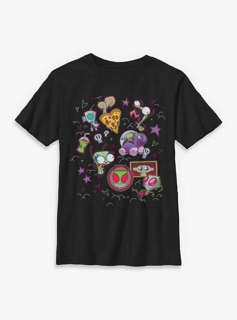 Invader ZIM Icon Doodles Youth T-Shirt