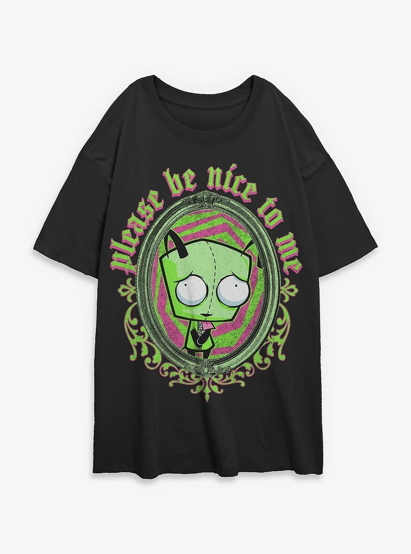 Invader ZIM Please Be Nice To Me Womens Oversized T-Shirt