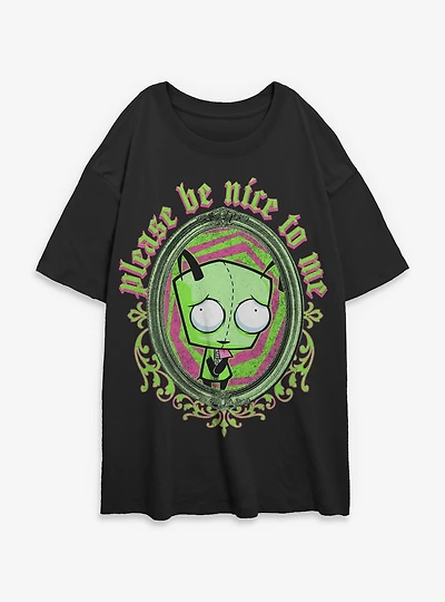 Invader ZIM Please Be Nice To Me Womens Oversized T-Shirt