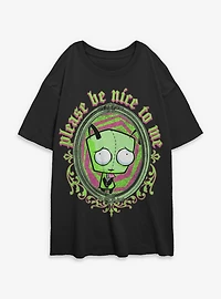 Invader ZIM Please Be Nice To Me Womens Oversized T-Shirt